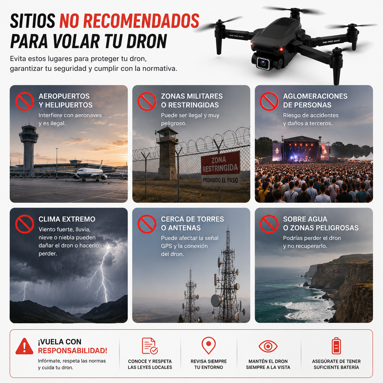 SkyVision™️ PRO - Dron con doble cámara 4K + Maletín Gratis
