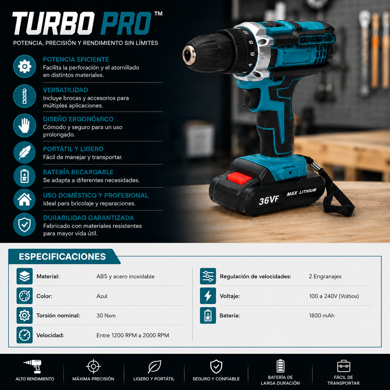 TURBO PRO™️ - Taladro eléctrico de mano