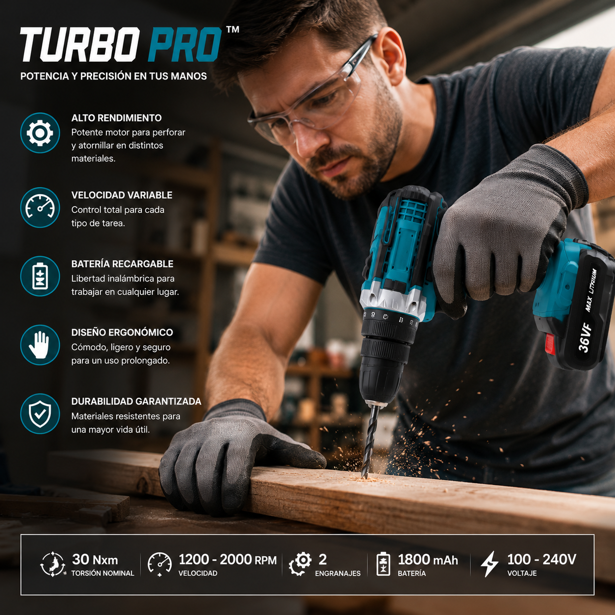 TURBO PRO™️ - Taladro eléctrico de mano